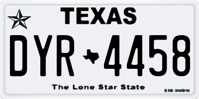 TX license plate DYR4458