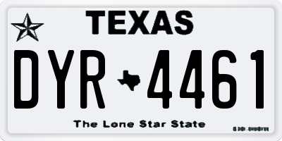 TX license plate DYR4461