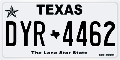 TX license plate DYR4462