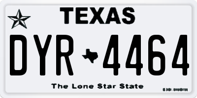 TX license plate DYR4464
