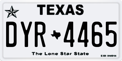 TX license plate DYR4465