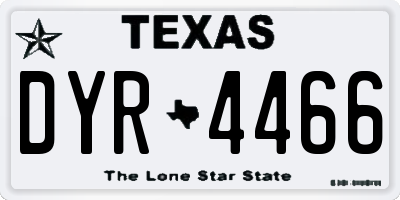 TX license plate DYR4466