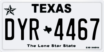 TX license plate DYR4467