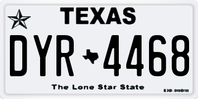 TX license plate DYR4468