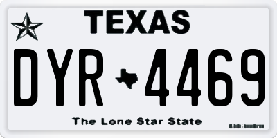 TX license plate DYR4469