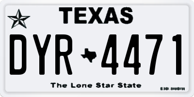 TX license plate DYR4471