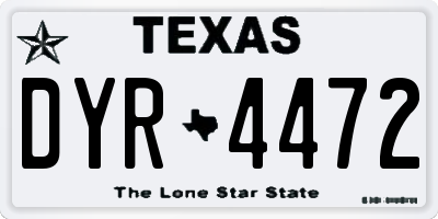 TX license plate DYR4472