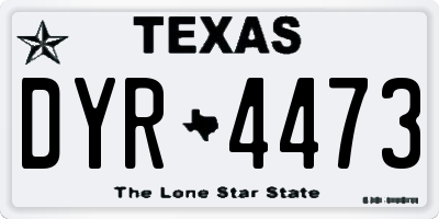 TX license plate DYR4473