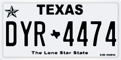 TX license plate DYR4474