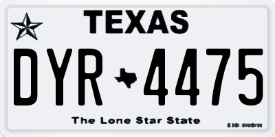 TX license plate DYR4475