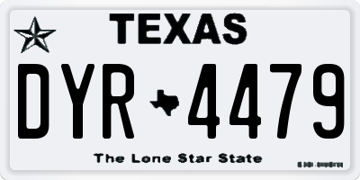 TX license plate DYR4479