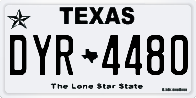 TX license plate DYR4480