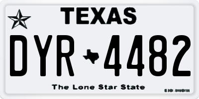 TX license plate DYR4482
