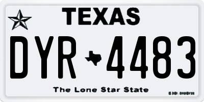 TX license plate DYR4483