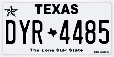 TX license plate DYR4485