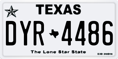 TX license plate DYR4486