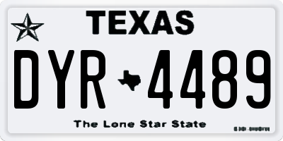 TX license plate DYR4489