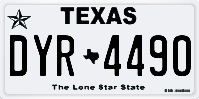 TX license plate DYR4490