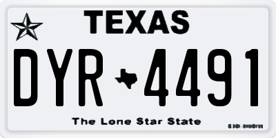 TX license plate DYR4491