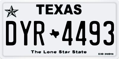 TX license plate DYR4493