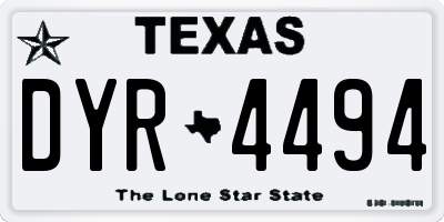 TX license plate DYR4494