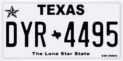 TX license plate DYR4495