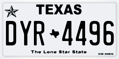 TX license plate DYR4496