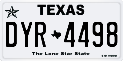 TX license plate DYR4498