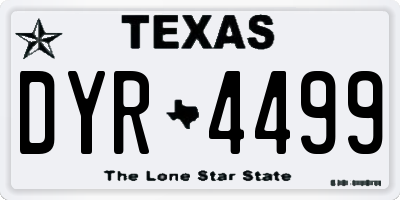 TX license plate DYR4499