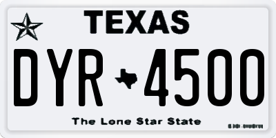 TX license plate DYR4500