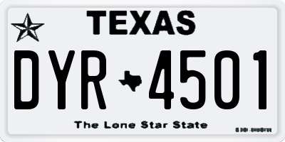 TX license plate DYR4501