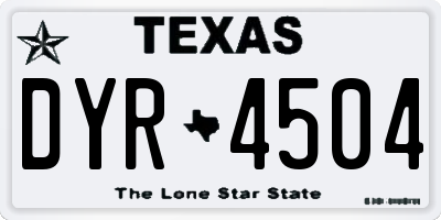 TX license plate DYR4504