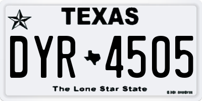 TX license plate DYR4505