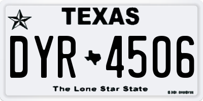 TX license plate DYR4506