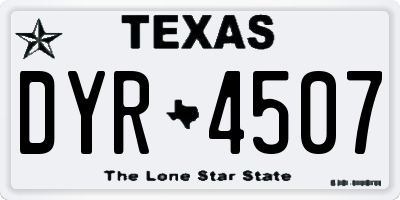 TX license plate DYR4507
