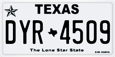 TX license plate DYR4509