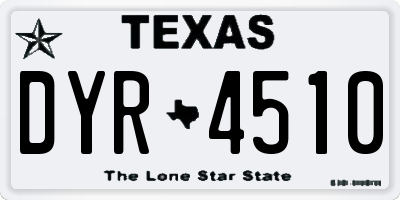 TX license plate DYR4510