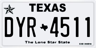 TX license plate DYR4511