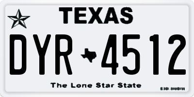 TX license plate DYR4512