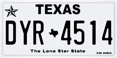 TX license plate DYR4514