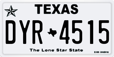 TX license plate DYR4515