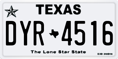 TX license plate DYR4516