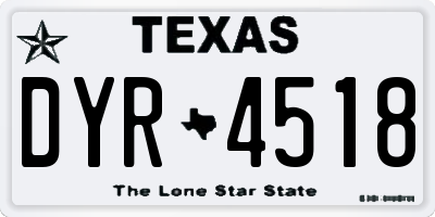 TX license plate DYR4518