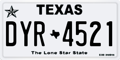 TX license plate DYR4521