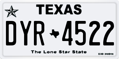 TX license plate DYR4522