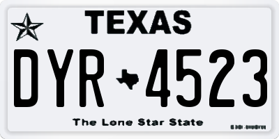 TX license plate DYR4523