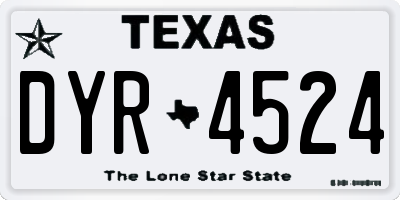 TX license plate DYR4524