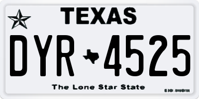 TX license plate DYR4525