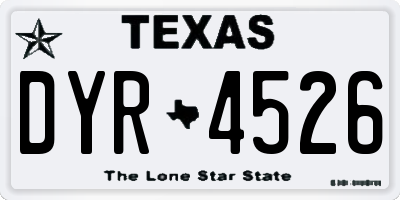TX license plate DYR4526