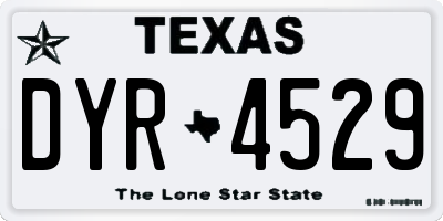 TX license plate DYR4529